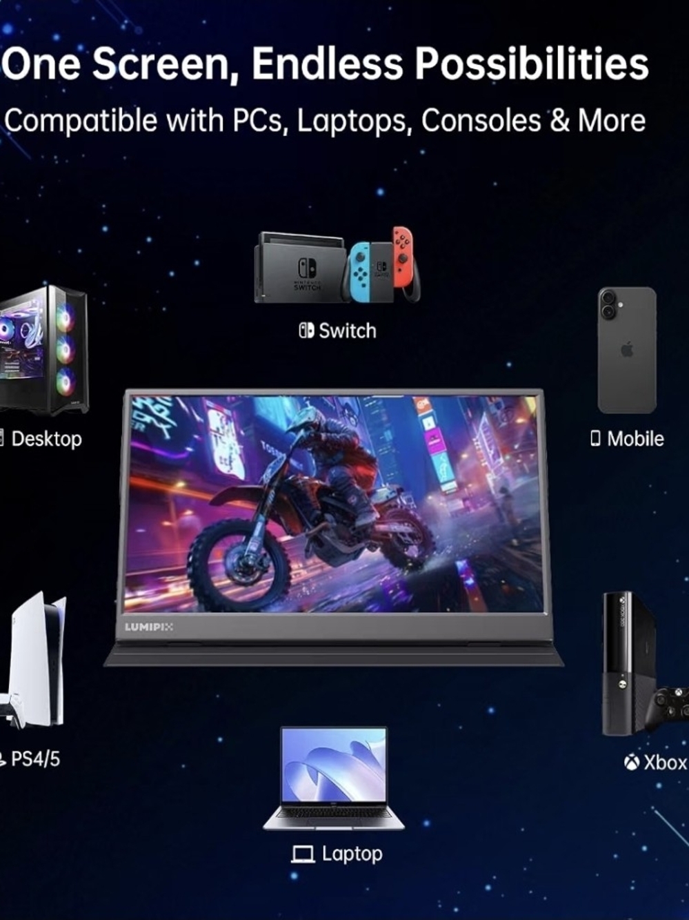 Lumipi 15.6" Portable Monitor – Black